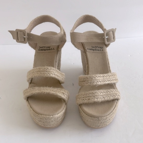 JEFFREY CAMPBELL $120 Shoes Women’s Elaina Woven Platform Wedge Sandals Size 40 - Picture 3 of 6